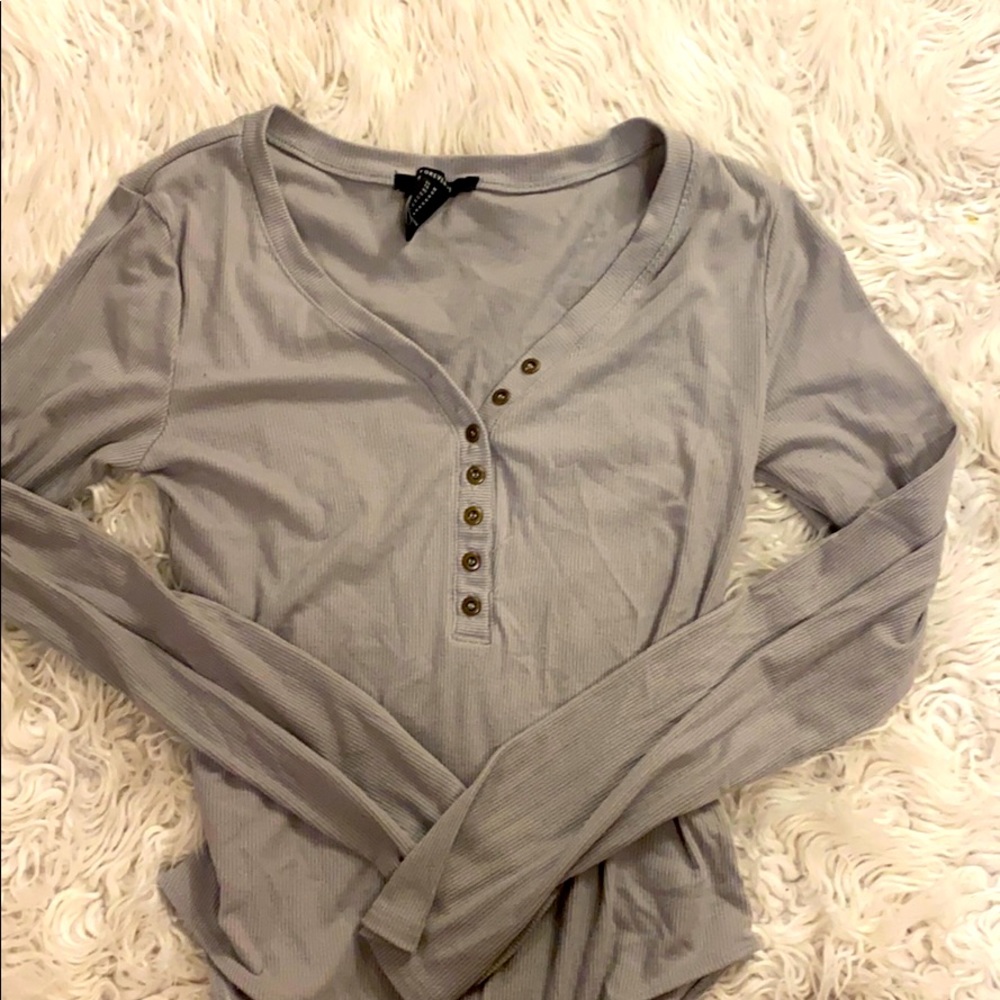 Grey Ribbed Bodysuit